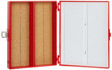 Heathrow Scientific Premium Cork-Lined Microscope Slide Box — 100-Place / Red, HS15994C