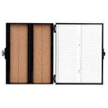 Heathrow Scientific Premium Cork-Lined Microscope Slide Box — 100-Place / Black, HS15994G
