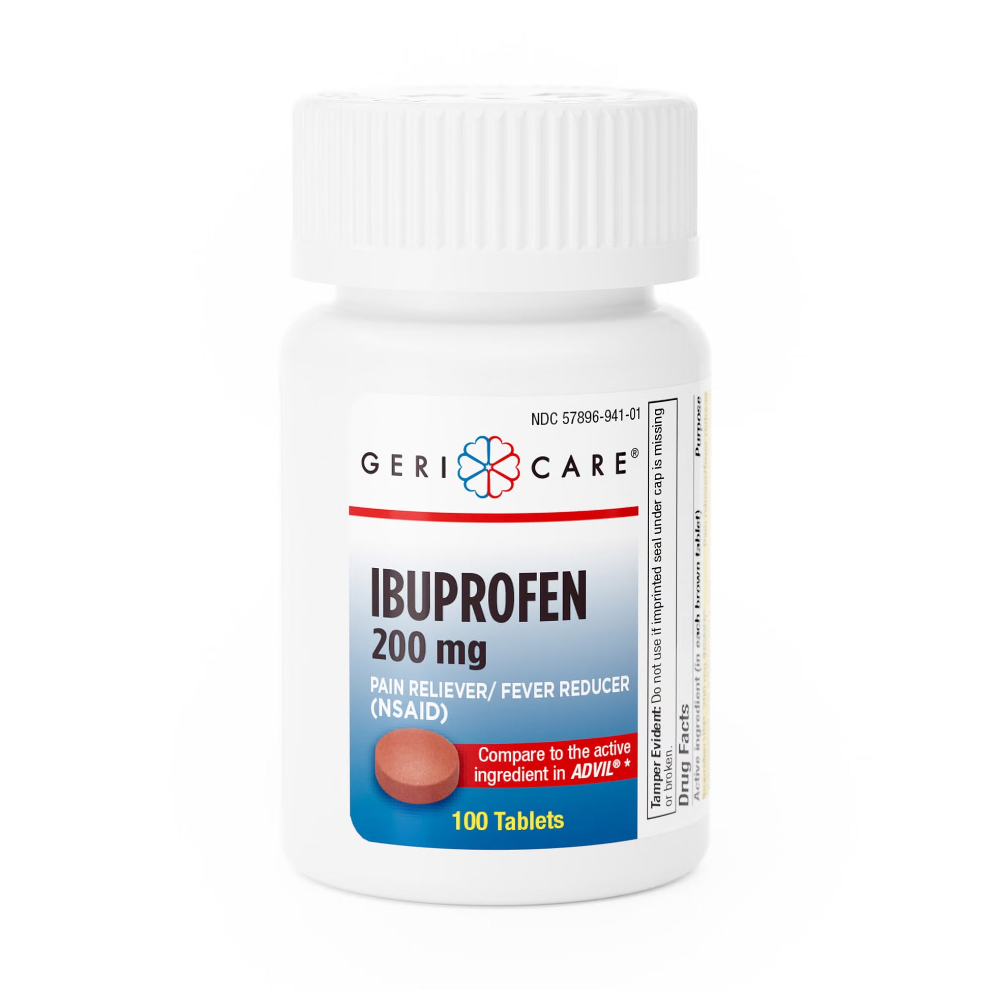 Geri-Care® 200mg Ibuprofen Tablets, Pain Reliever, Fever Reducer