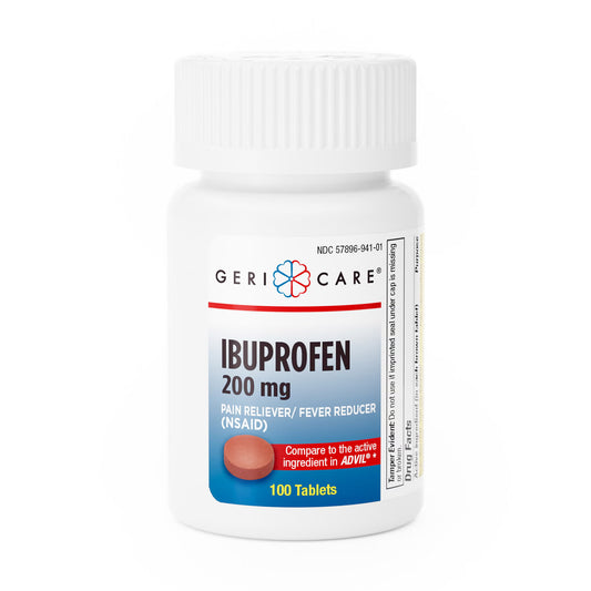 Geri-Care® 200mg Ibuprofen Tablets, Pain Reliever, Fever Reducer