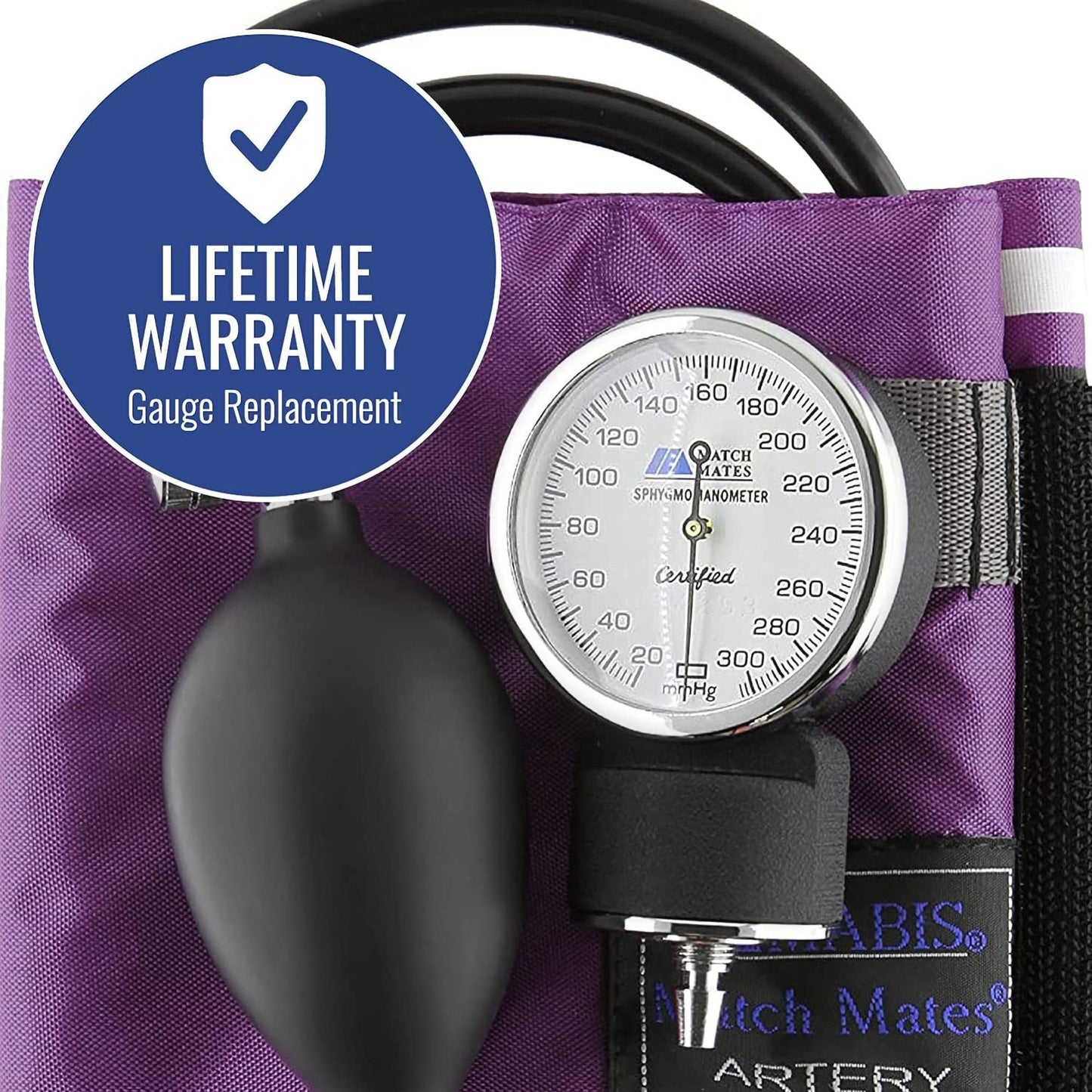 Mabis® Match Mates Manual Aneroid Sphygmomanometer with Cuff, Purple