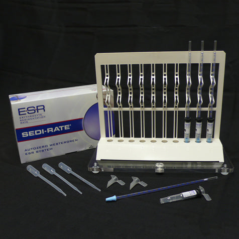 ESR Westergren Starter Kit, Sedi-Rate System — 100 Tests, Rack & Pipettes, 1 Kit | Globe Scientific