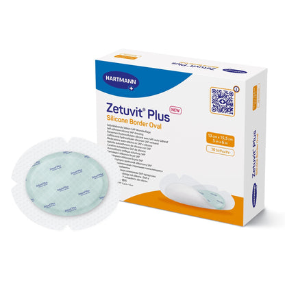 Zetuvit® Plus Silicone Border Super Absorbent Dressing, Oval