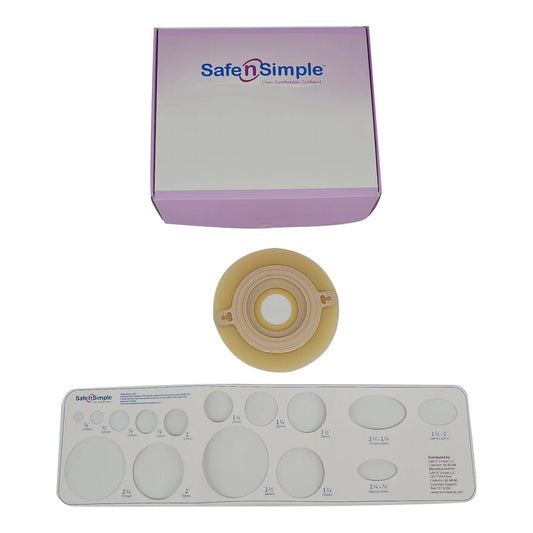 Ostomy Barrier Precut, Extended Wear Adhesive Tape Collar Flange Red Code System 1-1/4 Inch Opening