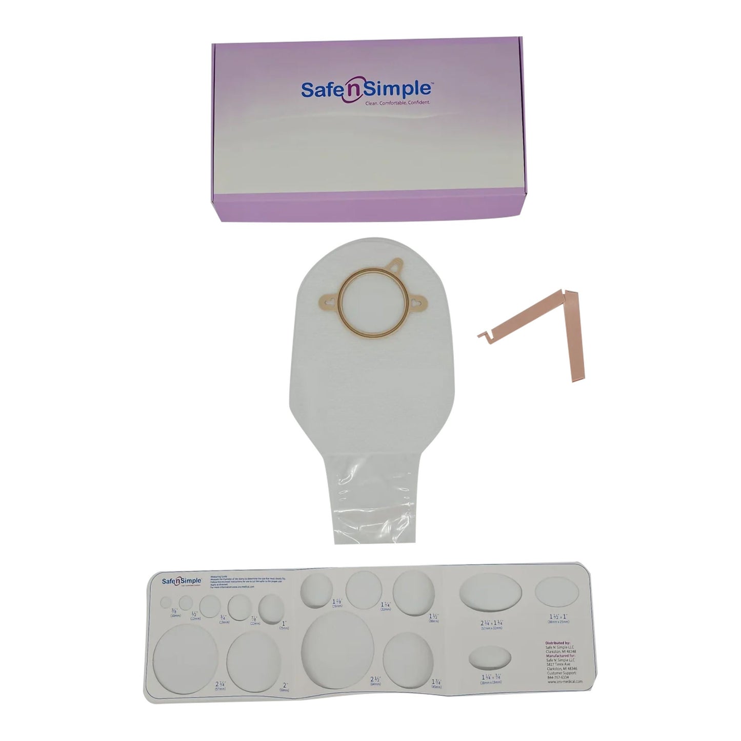 Safe n Simple Ostomy Pouch Two-Piece System 12 Inch Length Without Barrier Drainable