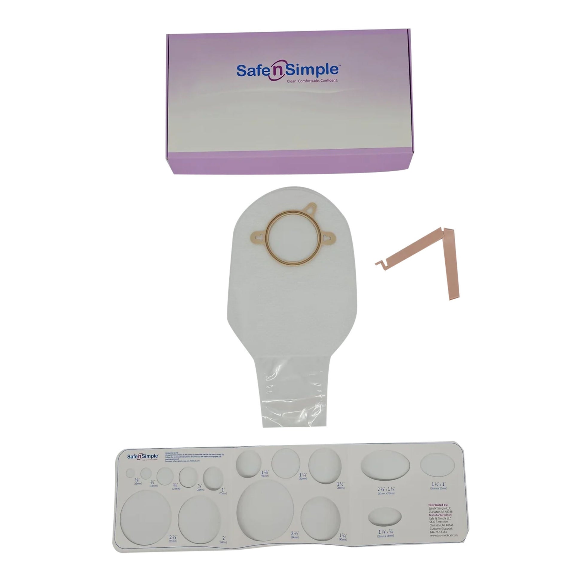 Safe n Simple Ostomy Pouch Two-Piece System 12 Inch Length Without Barrier Drainable