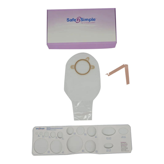 Safe n Simple Ostomy Pouch Two-Piece System 12 Inch Length Without Barrier Drainable
