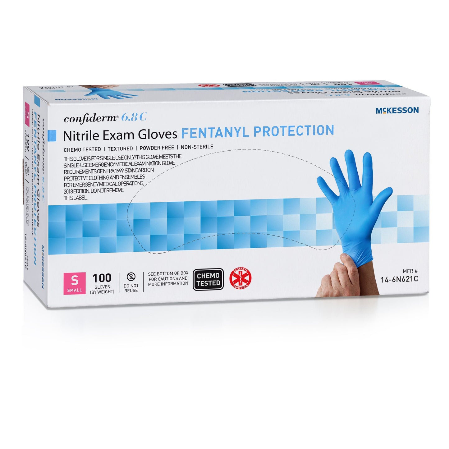 McKesson Confiderm® 6.8C Nitrile Exam Gloves, Blue - view 6