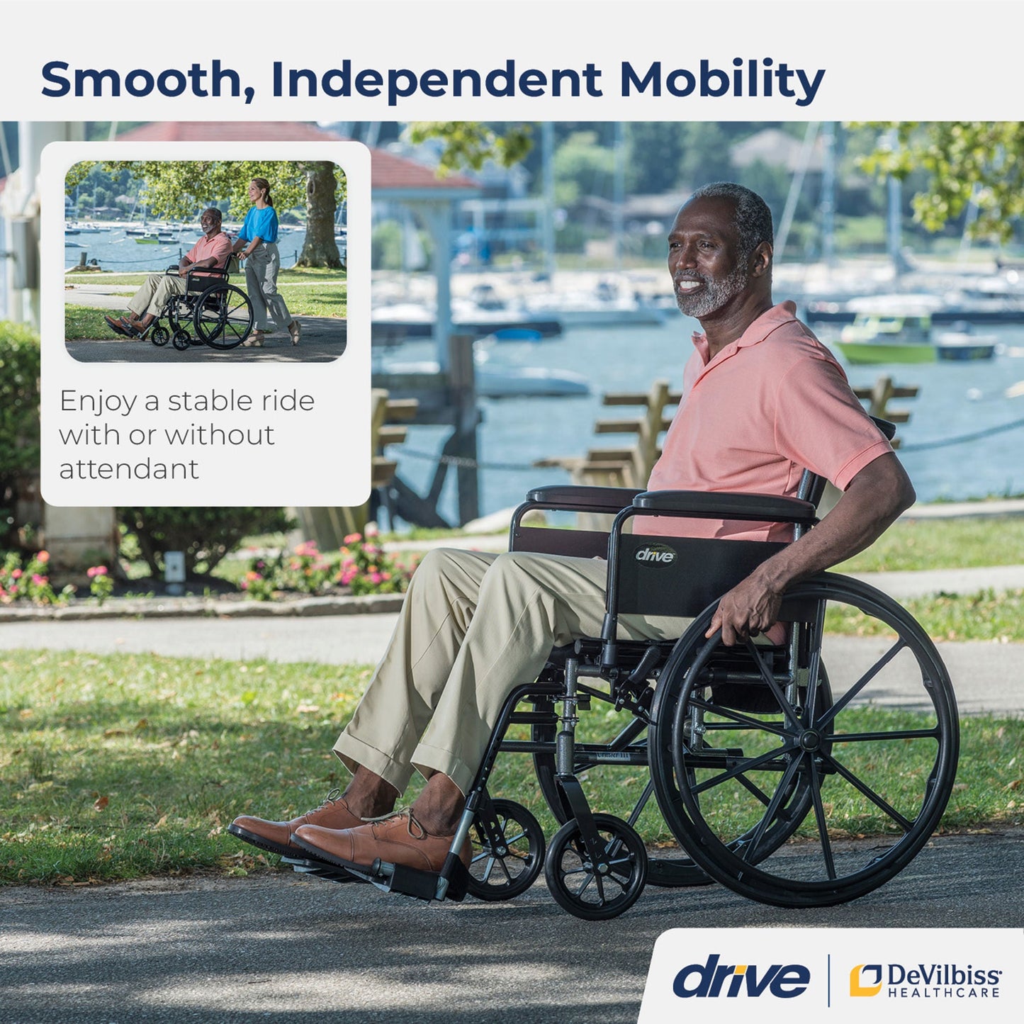 drive™ Cruiser III Lightweight Wheelchair, 18-inch Seat Width