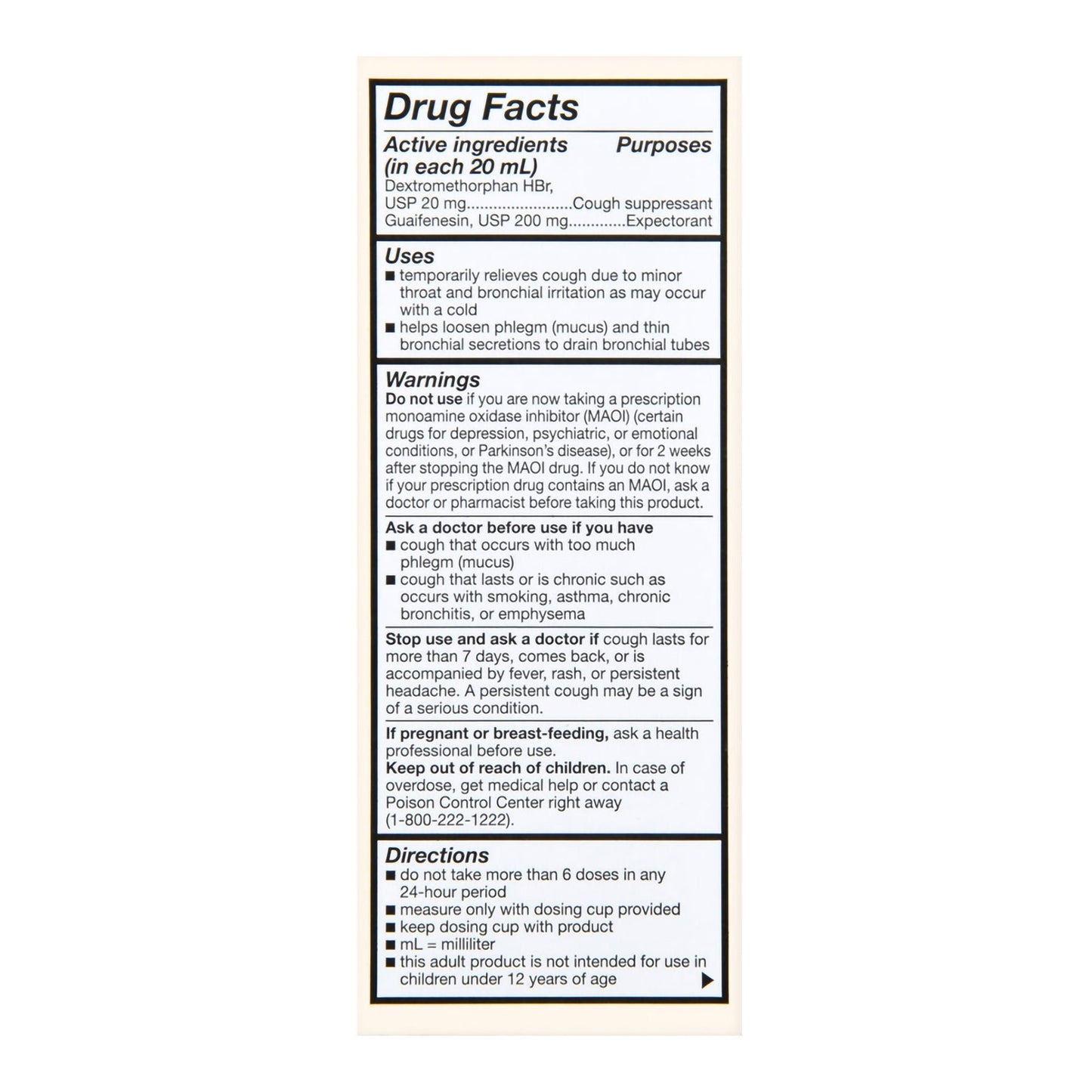 Foster & Thrive™ Adult Tussin DM Liquid, Raspberry Flavor