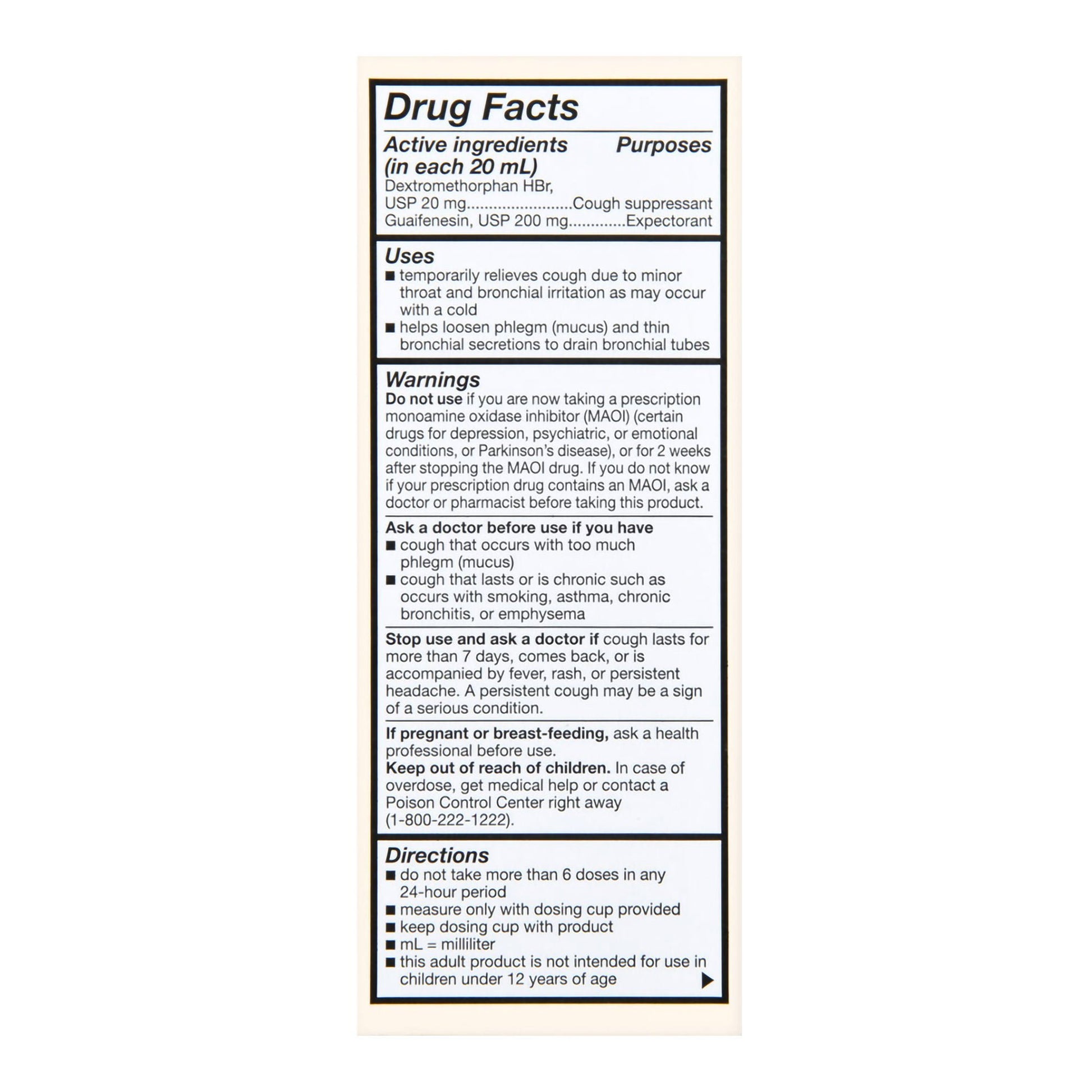 Foster & Thrive™ Adult Tussin DM Liquid, Raspberry Flavor