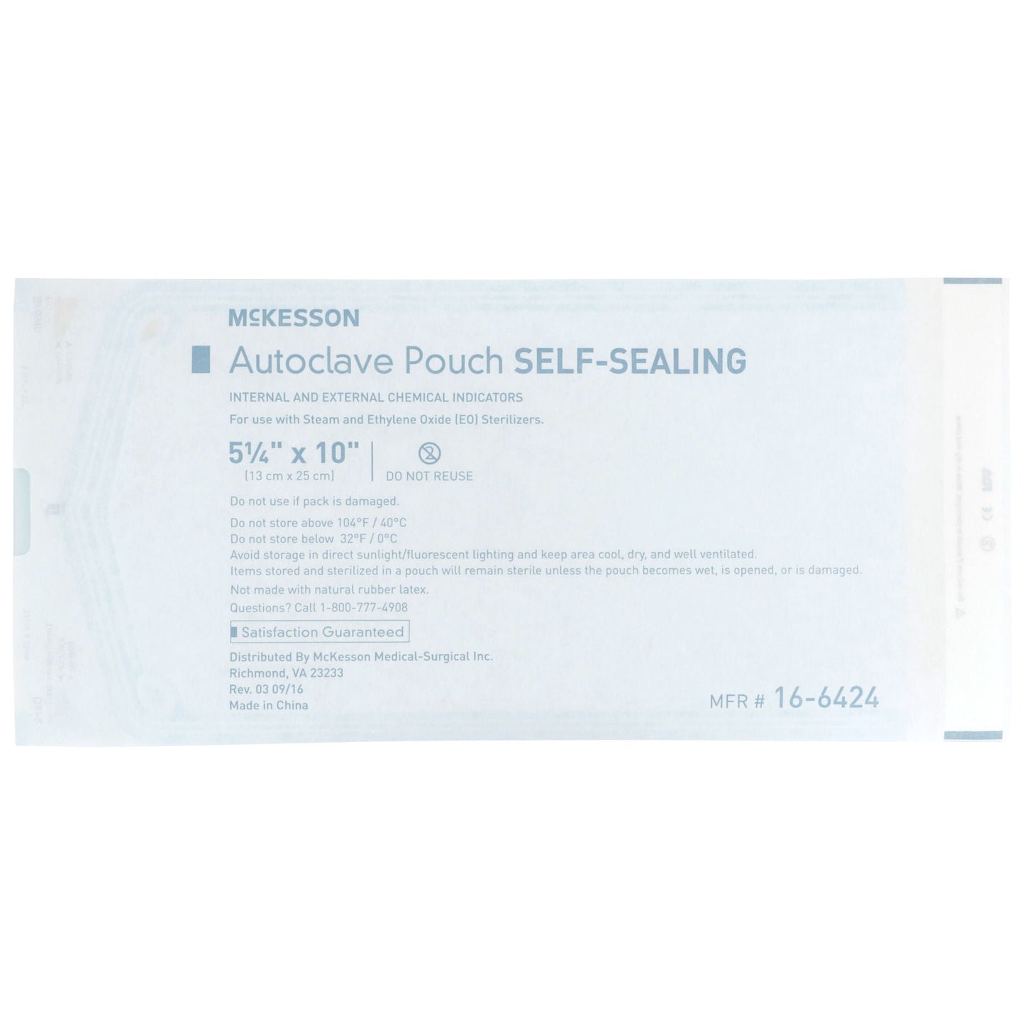 McKesson Sterilization Pouch, 5¼ x 10 Inch