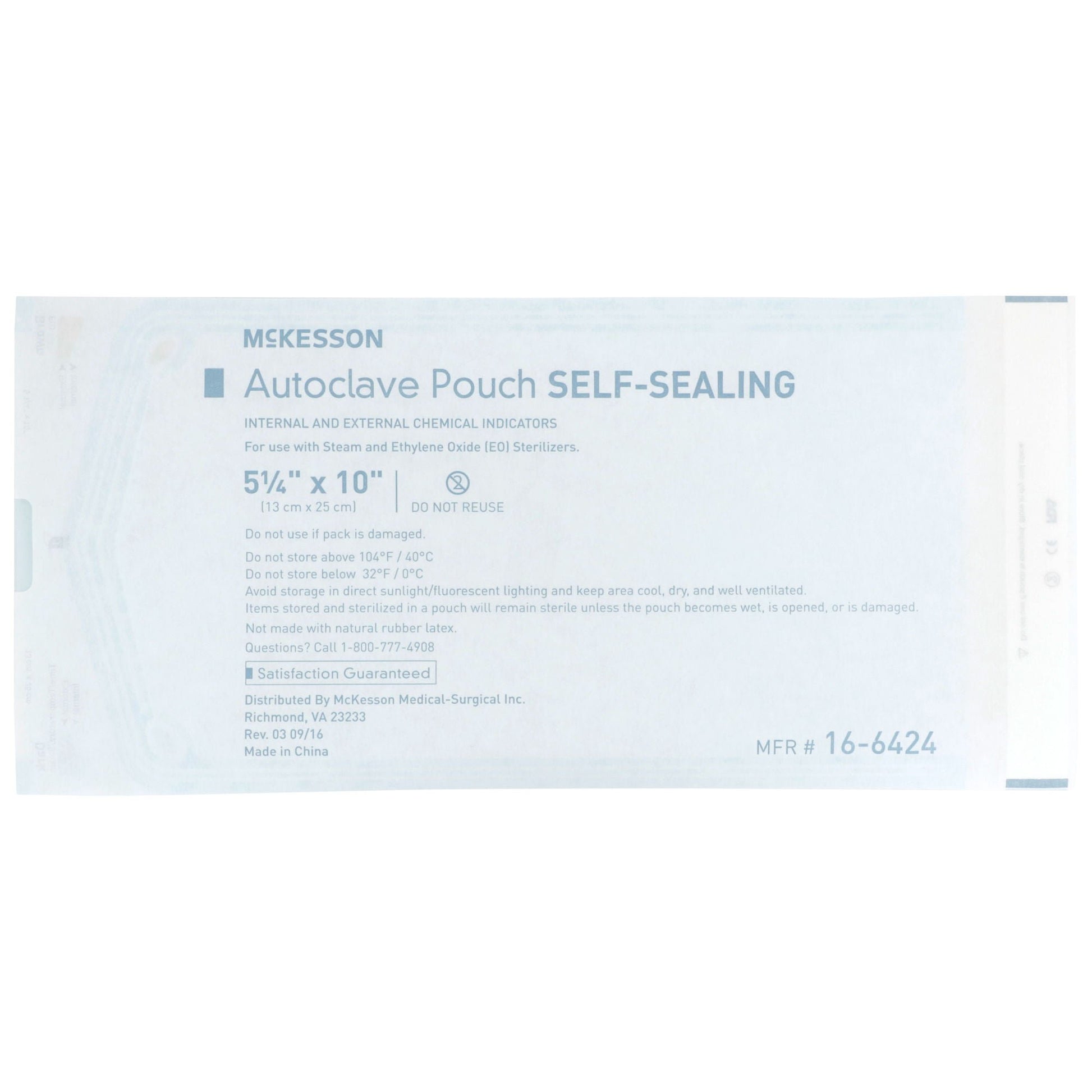 McKesson Sterilization Pouch, 5¼ x 10 Inch