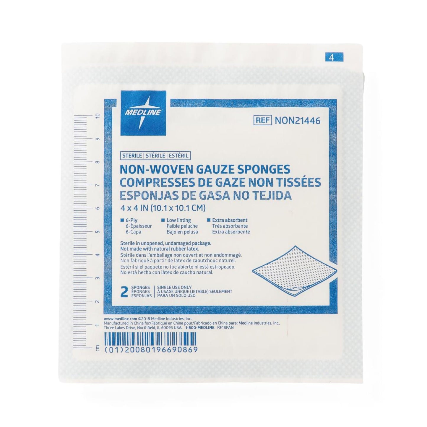 Avant Gauze® Sterile Nonwoven Sponge, 6-Ply