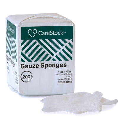 CareStock™ Gauze Sponge, . 8-Ply, Medical-Grade Cotton Wound Dressing