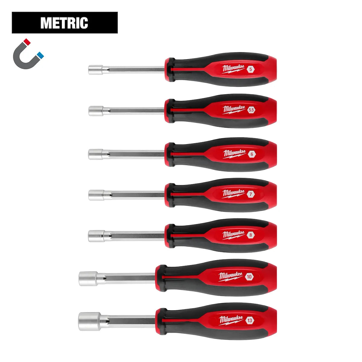 Milwaukee 7pc Metric HollowCore Magnetic Nut Driver Set 48-22-2565