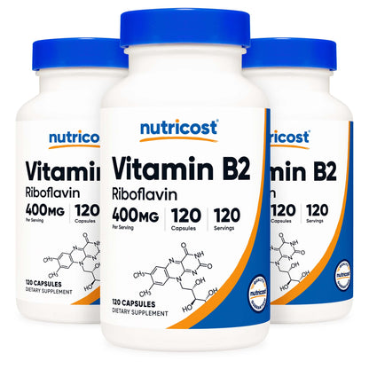 nutricost Vitamin B2 Riboflavin Dietary Supplement Vitamin B2 400 mg Strength Capsule