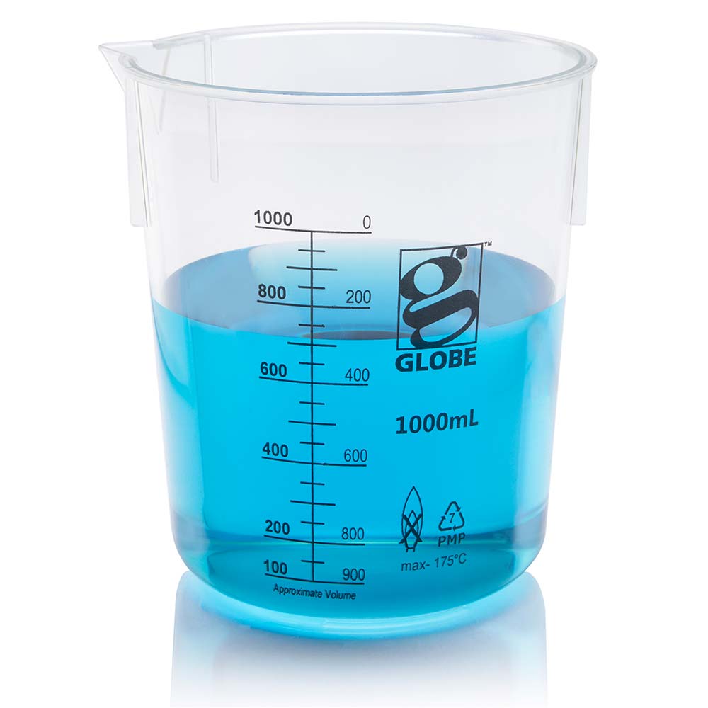 Griffin Beakers, Low Form PMP, Printed Graduations — 50 mL to 10,000 mL, 1–12/Bag | Globe Scientific