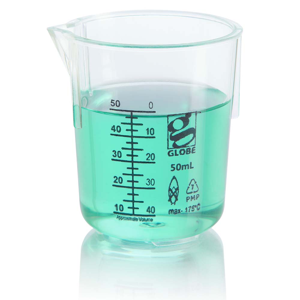 Griffin Beakers, Low Form PMP, Printed Graduations — 50 mL to 10,000 mL, 1–12/Bag | Globe Scientific