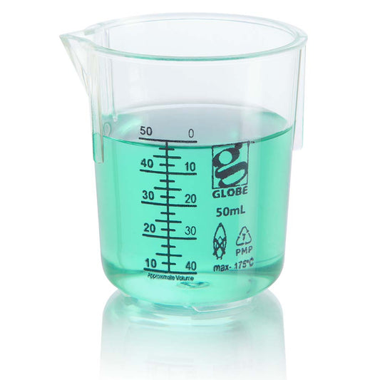 Griffin Beakers, Low Form PMP, Printed Graduations — 50 mL to 10,000 mL, 1–12/Bag | Globe Scientific