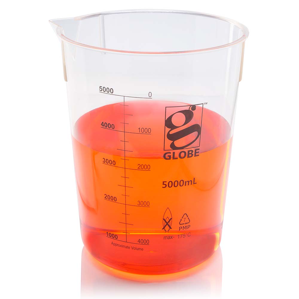 Griffin Beakers, Low Form PMP, Printed Graduations — 50 mL to 10,000 mL, 1–12/Bag | Globe Scientific