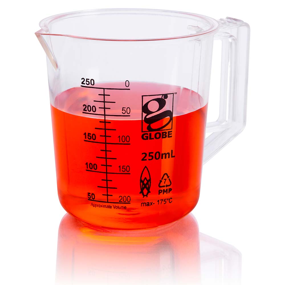 PMP Beakers with Handle, Low Form, Printed Graduations — 100–5000 mL, 1/Bag | Globe Scientific