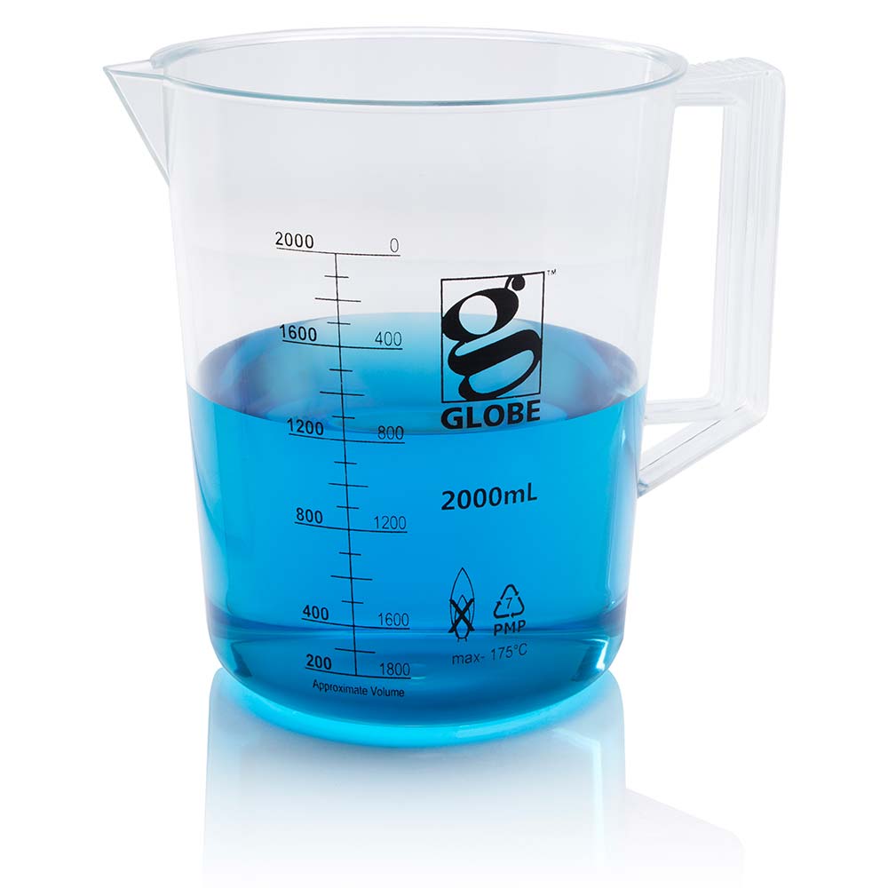 PMP Beakers with Handle, Low Form, Printed Graduations — 100–5000 mL, 1/Bag | Globe Scientific