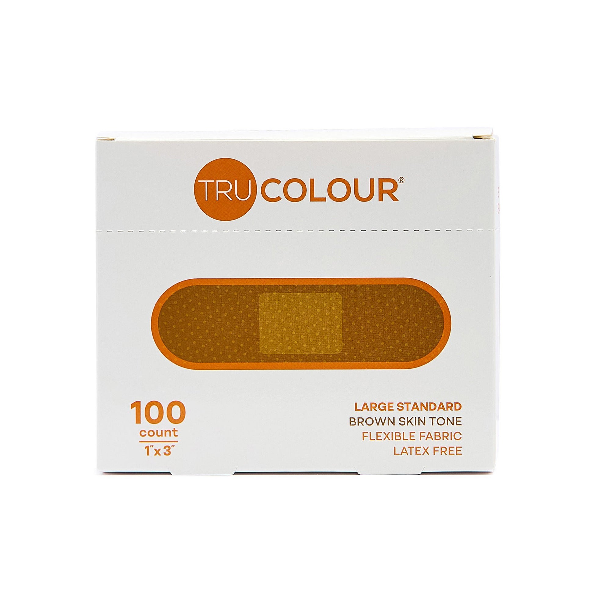 Tru-Colour Skin Tone Shade Fabric Bandage Adhesive Strips – Brown