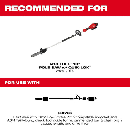 Milwaukee 10" 3/8" LOW PROFILE Pitch, .043" Gauge Saw Chain and Guide Bar Set 49-16-2849