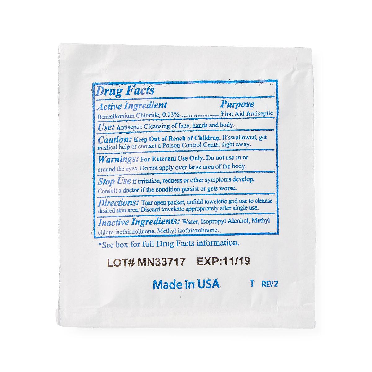 Med Nap Antiseptic Skin Towelette Individual Packet Alcohol Scent