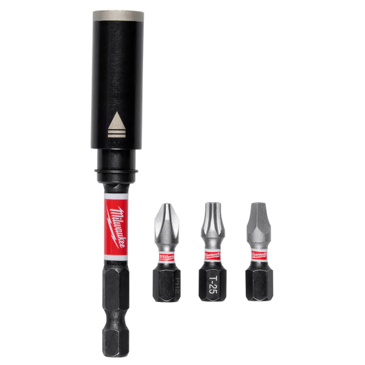 Milwaukee SHOCKWAVE Impact Duty 3in. Screw-Holding Bit Holder & Insert Bit Set (4Pc) 48-32-7905 | 1/4 in Drive