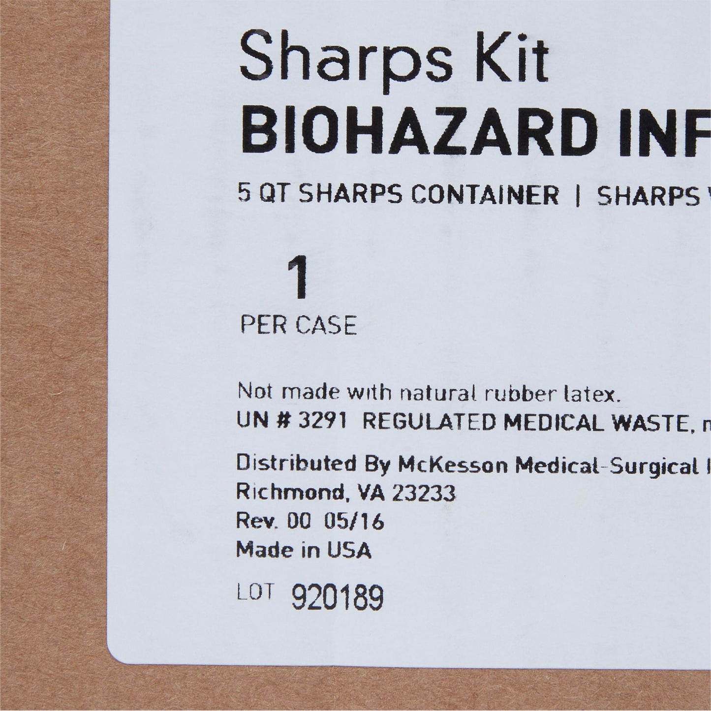 McKesson Prevent® Sharps Wall Cabinet with Glove Box, 12¼ x 4¾ x 15 Inch