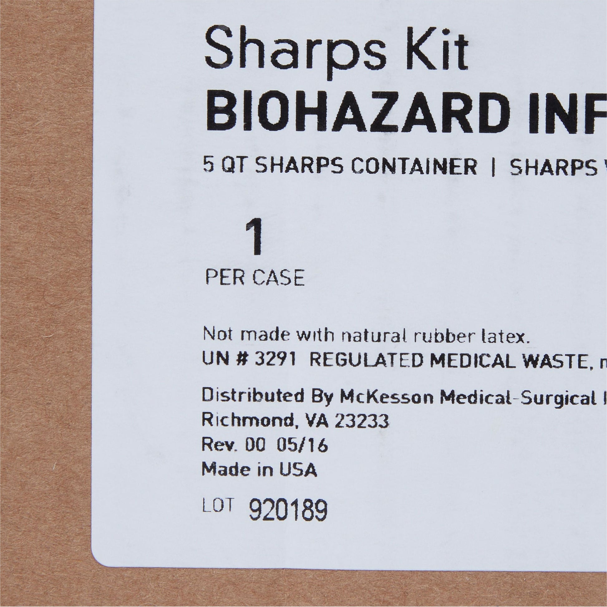 McKesson Prevent® Sharps Wall Cabinet with Glove Box, 12¼ x 4¾ x 15 Inch