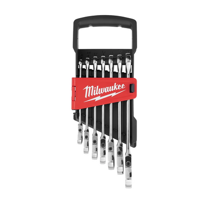 Milwaukee 7pc Metric Flex Head Ratcheting Combination Wrench 48-22-9529