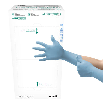 Micro-Touch® Nitrile Sterile Nitrile Exam Gloves, Blue - view 4