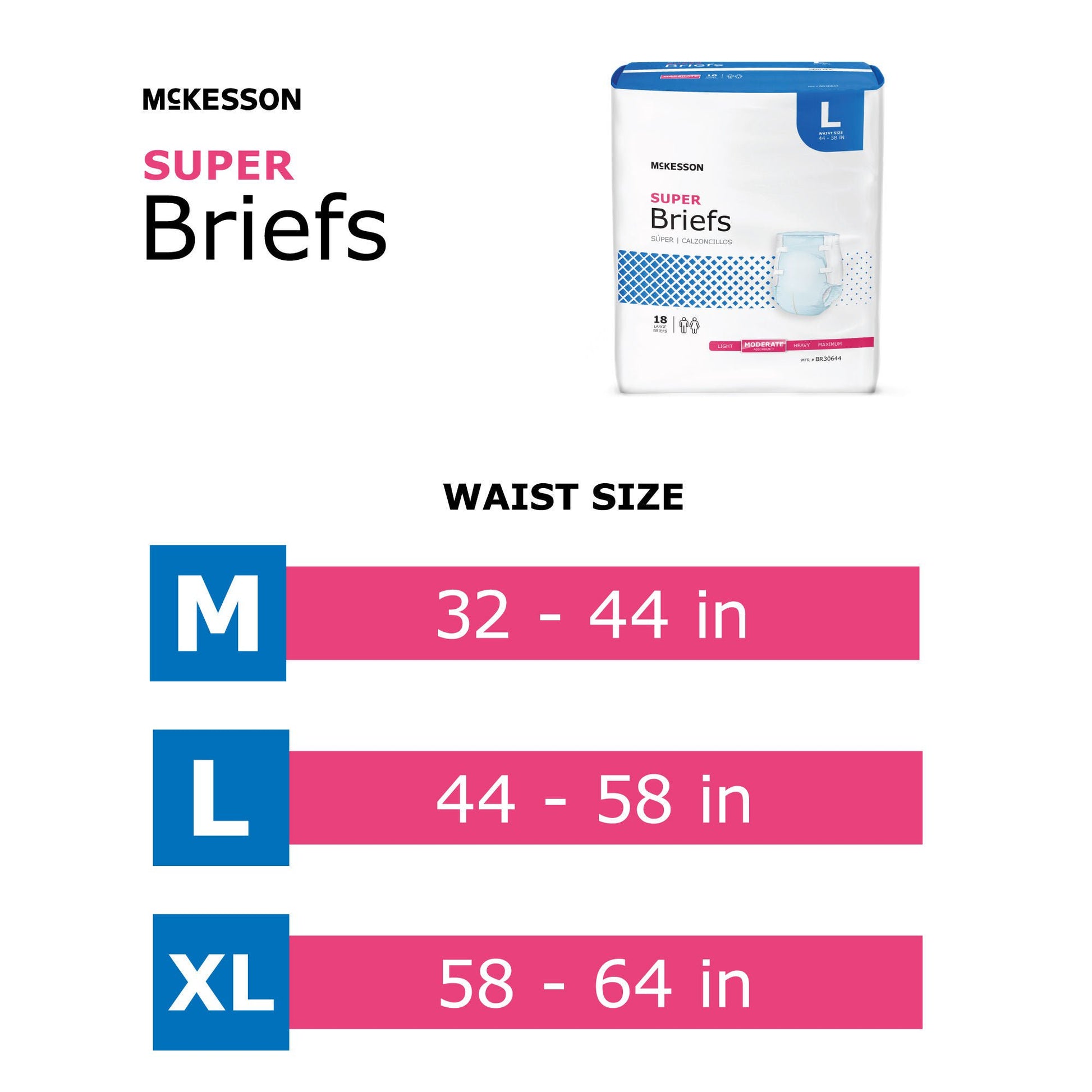 McKesson Super Moderate Absorbency Incontinence Briefs