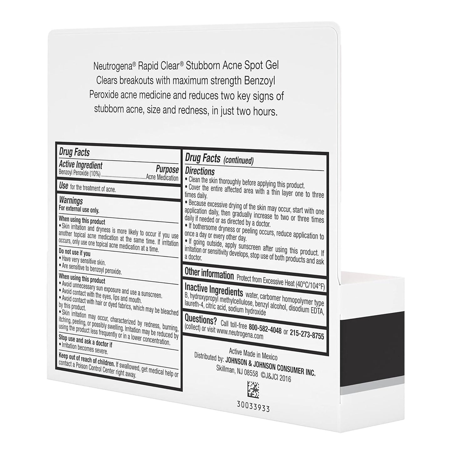 Neutrogena® Rapid Clear Stubborn Acne Spot 10% Benzoyl Peroxide Gel