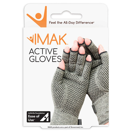 IMAK® Compression Active Cotton Compression Gloves, Gray