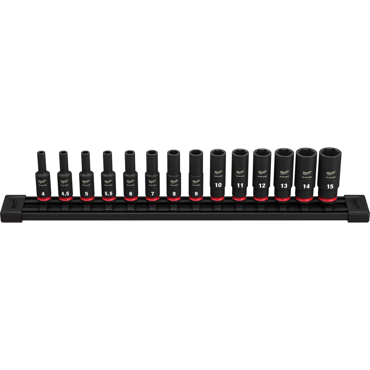 Milwaukee 14PC SHOCKWAVE Impact Duty Metric Deep 6 Point Socket Set 49-66-7003 | 1/4 in Drive, 14-Piece