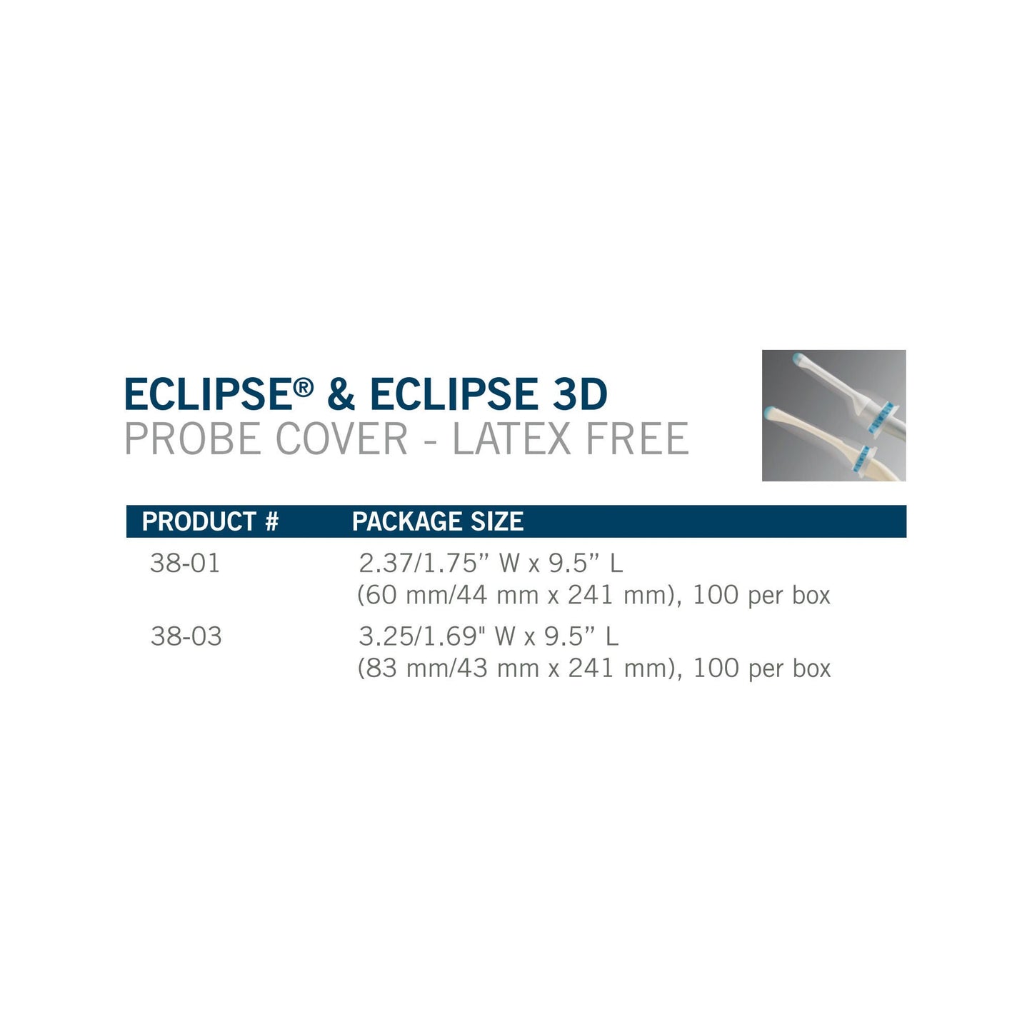 Eclipse® Ultrasound Probe Cover for use with Ultrasound Endocavity Probe