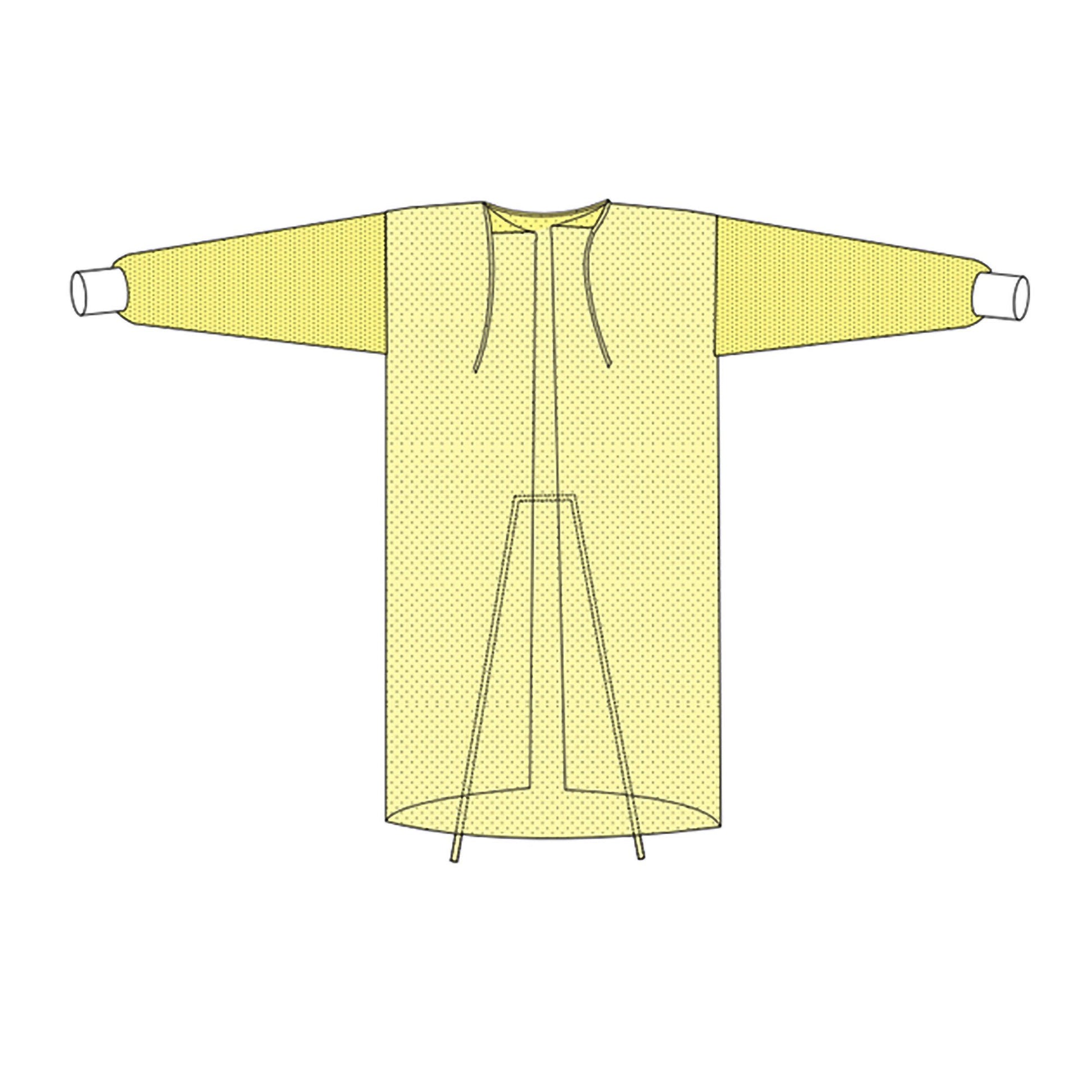 Protective Procedure Gown X-Large Yellow NonSterile Not Rated Disposable