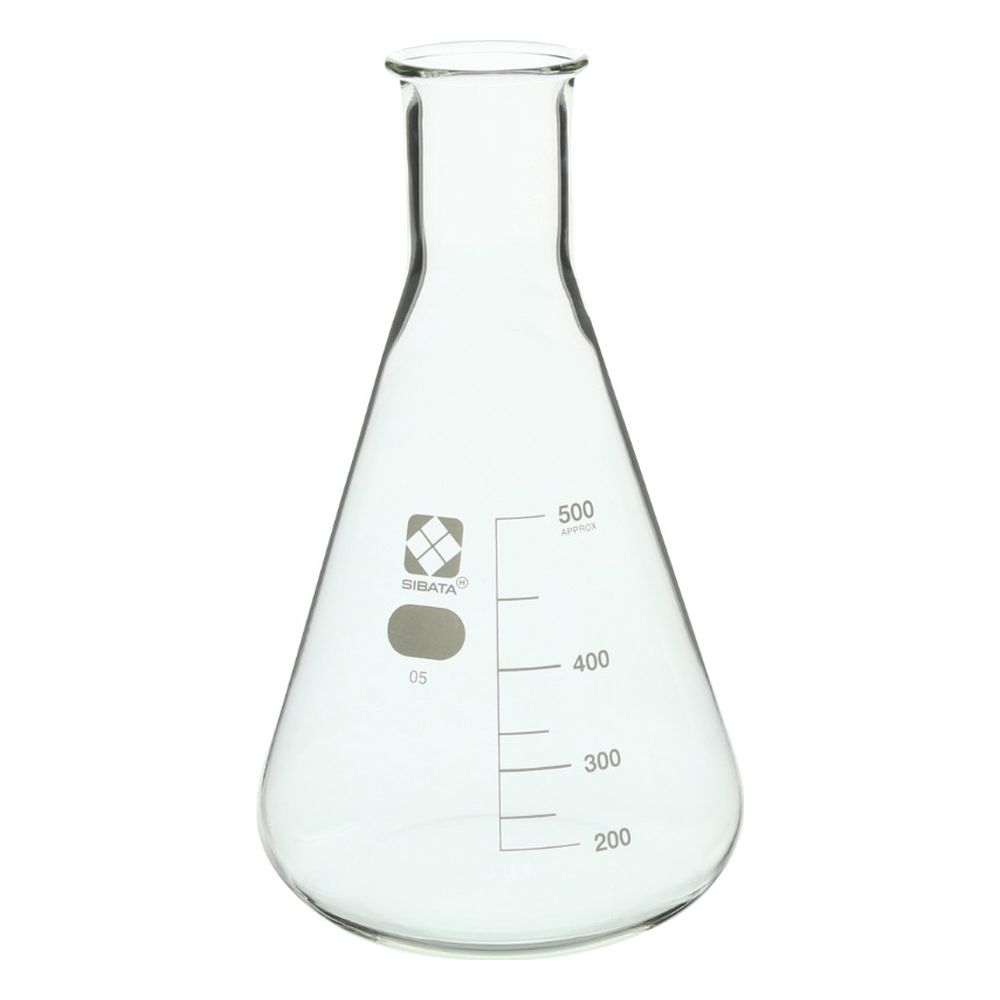 10530-500A - SIBATA Borosilicate Erlenmeyer Flask - 10530 Series | Heavy-Duty Rim Design