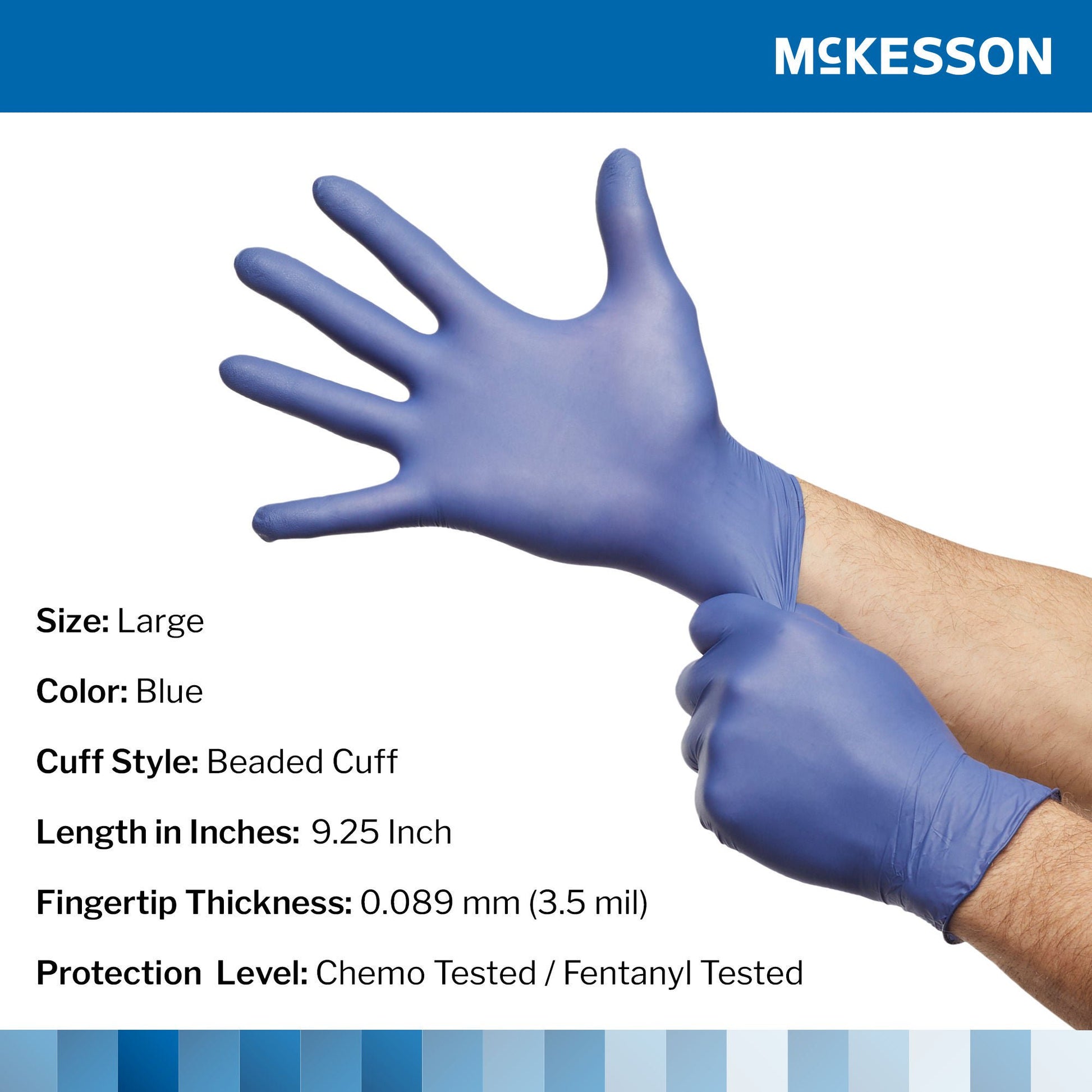 McKesson Confiderm® LDC Nitrile Exam Gloves, Blue - view 2