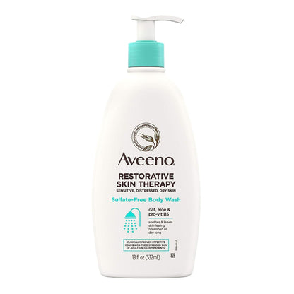 Aveeno Restorative Skin Therapy Body Wash Liquid Pump Bottle Unscented