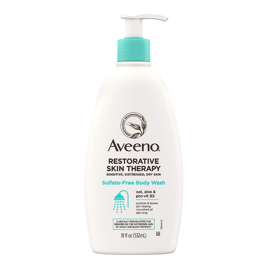 Aveeno Restorative Skin Therapy Body Wash Liquid Pump Bottle Unscented