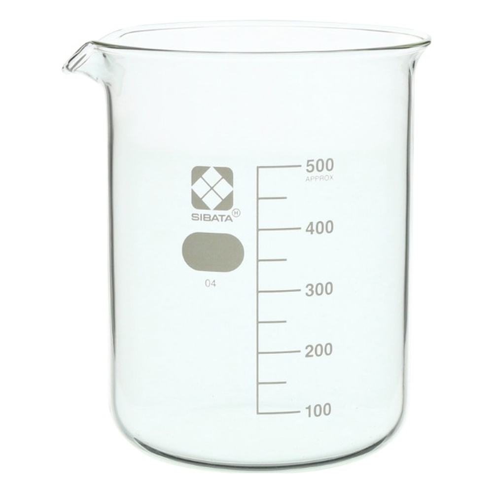 10020-500A - SIBATA Borosilicate Glass Beaker - 10020 Series | Low-Form Griffin Design
