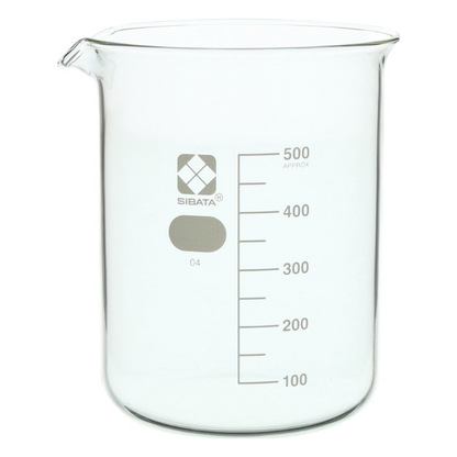 10020-500A - SIBATA Borosilicate Glass Beaker - 10020 Series | Low-Form Griffin Design