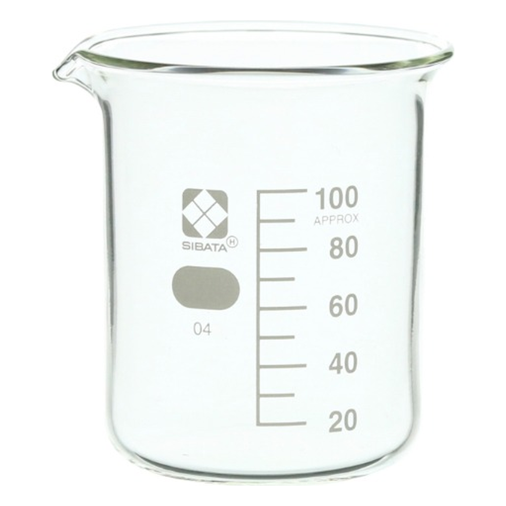 10020-100A - SIBATA Borosilicate Glass Beaker - 10020 Series | Low-Form Griffin Design