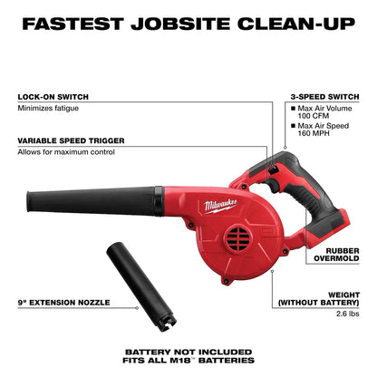 Milwaukee M18 Compact Blower 0884-20 | M18 Battery, 3-Piece