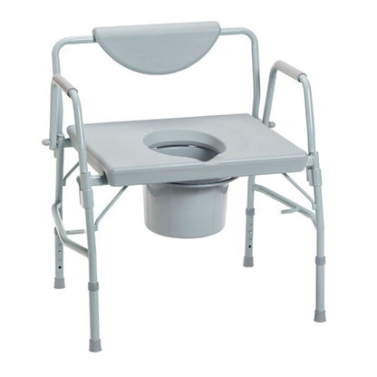 drive Commode Chair Drop Arms Steel Frame Back Bar 23-1/4 Inch Seat Width 1000 lbs. Weight Capacity